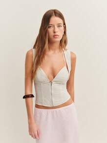 Nöista 拉链无袖上衣和比基尼，两件套合一——时尚夏夜外出的时尚之选 - 灰色 - 查看 1