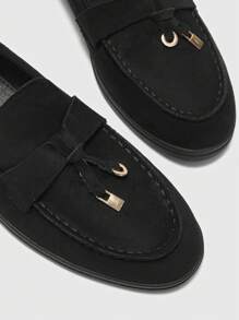 CUCCOO BIZCHIC 女士时尚黑色舒适平底乐福鞋 - 黑色 - 查看 7