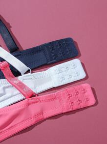 3pcs/Set Women's Full Cup Underwire Solid Color Bras - Multicolor - View 7