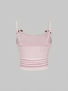 ROMWE J-Fashion Cute Deer Embroidered Lace Blouse Paired With Deer Print Shorts