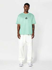 SUMWON Tricou de vară în ediție limitată, imprimeu grafic supradimensionat, mânecă scurtă, streetwear, modă casual, festival de primăvară