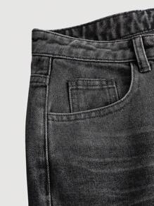 SHEIN Girlism 少女 Y2K 复古宽松牛仔裤阔腿牛仔裤原宿韩流街头潮流长裤复古 2000 年代风格春秋季服装返校