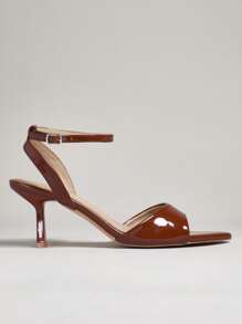 SHUZIA 女式简约尖头鞋垫踝带高跟凉鞋