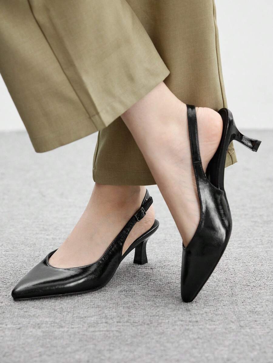 CUCCOO BIZCHIC Women's Fashion Versatile Minimalist Pointed Toe High Heel Pumps - Black - View 1