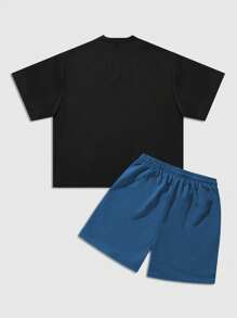 ROMWE MEN Street Life Conjunto de camisetas de manga corta con estampado para hombres, estilo retro streetwear