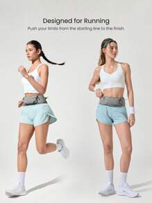 GLOWMODE 2L Quick-Dry Stretchy Wide Waistband Running Belt Bag Jogging Training Gym Workout - Grey - View 6