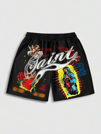 Street Life Herren Shorts im Street-Style mit grafischem Muster, geeignet für Frühling/Sommer