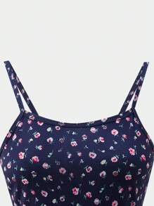 SHEIN Explorewe 2pcs Ditsy Floral Cami Tank Top For Teens, Slim Fit Cropped Camisole Summer Undershirt