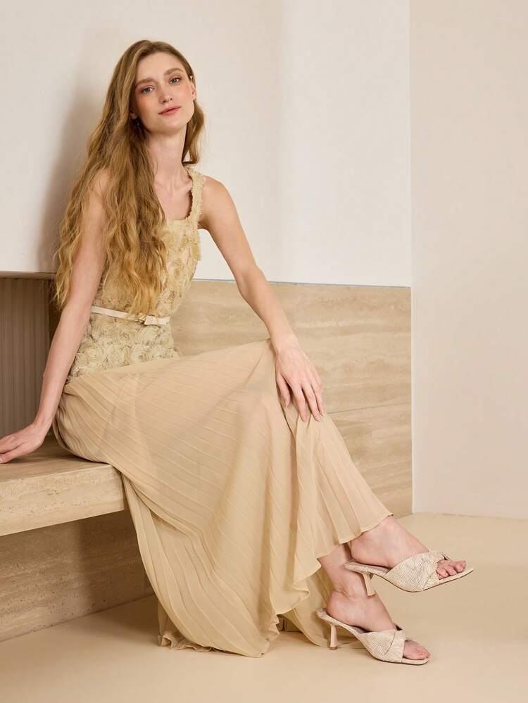 SQUARE TOE STILETTO HEEL MULE SANDALS