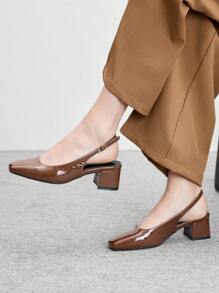CUCCOO BIZCHIC 女士经典棕色系带平底乐福鞋 - 棕色 - 查看 4