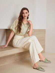 MOTF PREMIUM ROUND TOE BRAID PU LEATHER FLAT SHOES FOR CHRISTMAS - Green - View 7