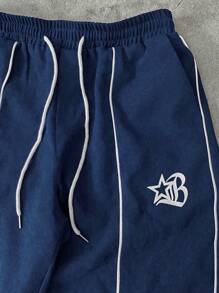 STYNVO 2pcs Men Casual Contrast Trim Zip-Up Jacket & Drawstring Waist Pants Set Men Track Suits Men 2 Pieces Set, Fall Clothes