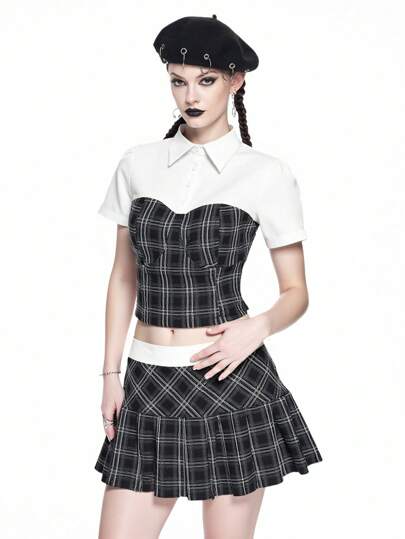 Goth Conjunto de dos piezas para mujer para usar a diario