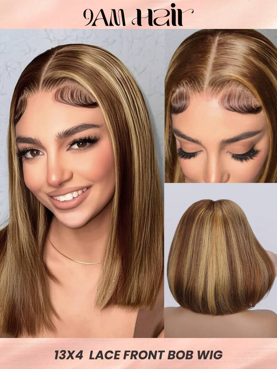 4/27 蜜金色渐变挑染 13x4 透明蕾丝前部鲍勃假发 100% 真人发质 180% 密度直发 预拔婴儿发 安装自然发际线 适合女性 - 上午 9 点发型 运动 度假 旅行 节日 舞会 户外 角色扮演 校园 学校 海滩 婚礼 露营 假日装扮 夏季装扮 度假氛围 魅力 优雅休闲 Y2k 时尚风格 SS25 透气帽 加热可调节肩带 - S4/27 - 查看 1