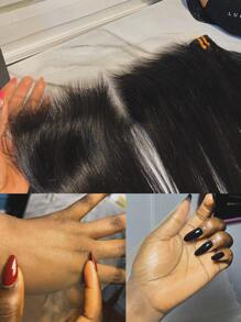 TrueHD Invisible HD Lace Frontal Only Silky Straight Human Hair 13x4 Full Frontal Single Undetectable HD Lace Frontal 1pc 10-20 Inch Natural Black Pre Plucked For Women