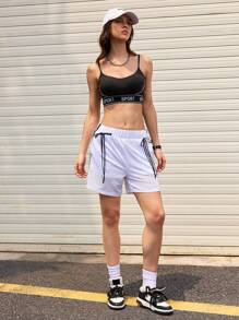 Streetz SHEIN Sport Shorts deportivos de moda para mujer, adecuados para el verano