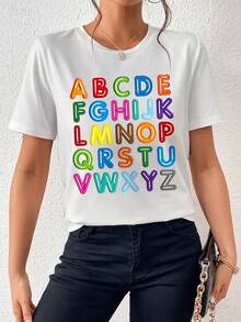 Tseoso Letter Graphic Tee - White - View 3