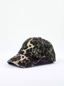 MUSERA Leopard Print Distressed Baseball Cap Festival - Khaki - View 1