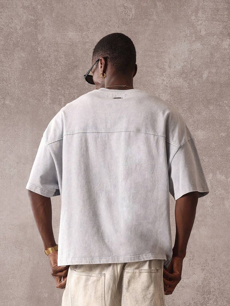 SUMWON Oversized Streetwear Number Print Statement Tee Cotton Jersey Athletic Boxy Cut Short Sleeve Summer Style Casual Basic Workout Sport Tshirt