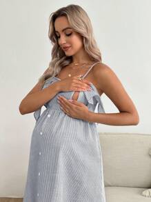 SHEIN Casual Nursing Sundress For Pregnant Women