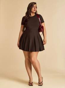 SHEIN BAE Quần áo nữ cỡ lớn, Quần áo cho người có thân hình đầy đặn, Quần áo đi biển mùa hè, Hẹn hò, Đi chơi, Lễ hội âm nhạc, Lễ hội nhạc đồng quê, Tụ tập tiệc tùng, Quần áo ngày lễ, Quần áo hòa nhạc, Quần áo dự tiệc Carnival, Quần áo lễ hội, Quần áo phong cách Ins, Quần âu kaki, Quần áo công sở, Quần áo đi làm, Đồ đi làm, Váy ngắn tay, Váy sinh nhật cho nữ, Váy đi biển cho nữ - màu nâu - Xem 1