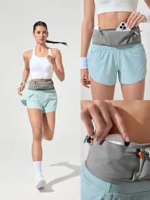 GLOWMODE 2L Quick-Dry Stretchy Wide Waistband Running Belt Bag Jogging Training Gym Workout - Grey - View 8