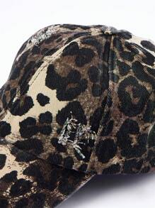 MUSERA Leopard Print Distressed Baseball Cap Festival - Khaki - View 3