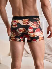 Men's Printed Cake & Sweets Pattern Boxer Shorts - Multicolor - View 3