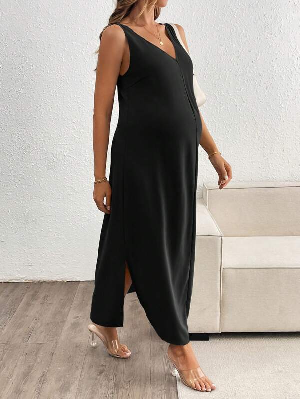 SHEIN Vestido de embarazo de unicolor, moda para el verano