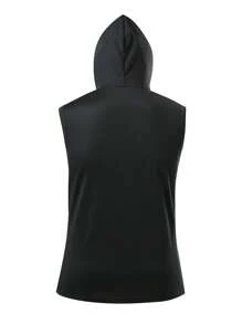 Manfinity LEGND Men's Letter & Bull Head Print Drawstring Hoodie Top - Black - View 2