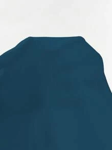Blusa de manga corta con cuello en V y unicolor, de moda para el verano - Agua verde azul - Ver 8