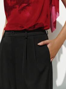 Lumivelle Pantalones anchos casuales y holgados de lujo para mujer, pantalones versátiles para traje de negocios