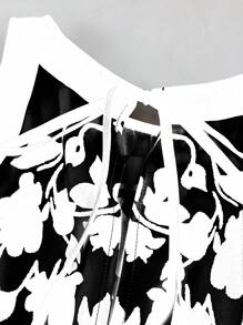SHEIN Clasi Tuta larga estiva senza maniche con stampa a contrasto di colore, taglie forti per donna