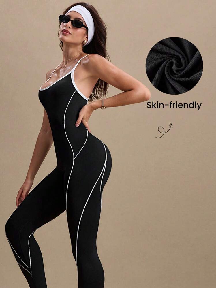 Eassivo Eassivo Macaquinho sem Costas Preto e Branco Sem Costura Ativo - Preto e Branco - Visão 4