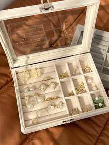 Transparent Acrylic Jewelry Storage Box, Storage Containers,3-Layer Drawer Type Jewelry Case, Organizer For Earrings, Rings, Necklaces, Bracelets And Pendants. Suitable For Bathroom, Desktop, Dressing Table And Bedroom. - Multicolor - View 14