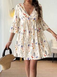 Breezaya Women Floral Print Holiday Casual Beach Daily Dress - Multicolor - View 3