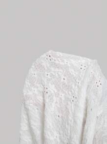 SHEIN MOD Women's White Patchwork Bohemian Maxi Skirt With Belt - White - View 5