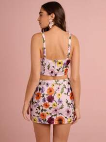 Enchnt Spring/Summer Romantic Women Embroidered Sling Lace Up Vest And Skirt Two Pieces Outfits For Daily Wear,Sweet&Elegant For Holiday Party&Sweet Date Night&Daily Commuting&Vacation&Afternoon Tea&Garden Parties,Summer Outfits For Women - Orange - View 7