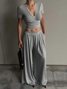 DAZY Women Two Pieces Outfits For Daily Wear Lounge Sets For Women - Light Grey - View 1