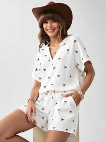 SHEIN LUNE White Outfits For Women Vacation Two Pieces Set Summer Two Pieces Set Summer Sets Women Two Pieces Outfits For Daily Wear - White - View 1