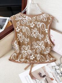Breezaya 女士花卉提花系带时尚吊带背心