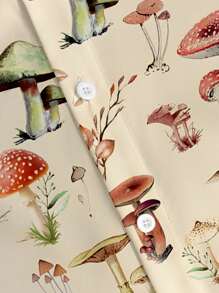 Manfinity RSRT Men's Mushroom Print Button-Down Short Sleeve Shirt, Summer - Multicolor - View 3
