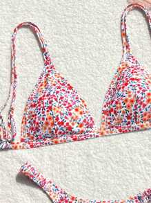 Swim Mod Women's Floral Print Bikini Set For Summer Beach Vacation, Print Design Varies - Multicolor - View 3