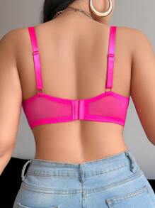 Áo ngực đệm cúp có gọng màu hồng có ren tương phản, nâng đỡ, thiết kế quấn quanh, cỡ lớn & áo ngực không gọng - Nhiều màu - Xem 2