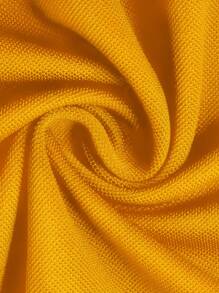 Men's Casual Contrast Trim Polo Shirt With Shield Logo, Suitable For Summer - Yellow - View 4