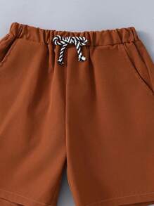2 Piezas/Set Camiseta blanca de estampado de graffiti y pantalones cortos negros holgados para niños jóvenes, conjunto de dos piezas adecuado para primavera y verano, apropiado para la vida diaria, deportes, campus, reuniones, festivales, actuaciones, fotografía y temporada de regreso a clases. - Multicolor - Ver 8