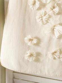 SHEIN 年轻女孩夏季立体花朵细节荷叶边连衣裙 - 黃色 - 查看 5