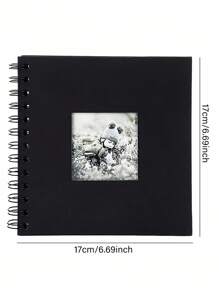 SHEIN 1pc, Scrapbook Photo Album With Black Inner Cowhide Paper Pages, 7x7 Inches, 20 Pages, DIY Notebook, Wedding Anniversary Memory, Travel, Guest, Christmas, Gift Giving, Message Book, Birthday, Valentine's Day Gift