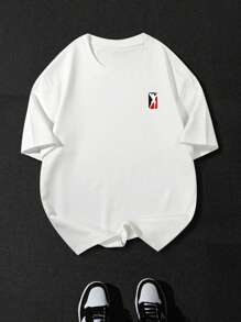 Sport MetroGents Men's Simple Graphic Print Round Neck Short Sleeve Sports T-Shirt Workout Clothes Running Tees & Tanks Workout Tops Breathable