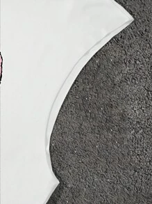 Manfinity EMRG Men's Loose Fit Sleeveless Tank Top, American Street Hip Hop Style - White - View 4